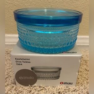 NEW iittala Kastehelmi Small Jar with lid - Light Blue designed by Oiva Toikka